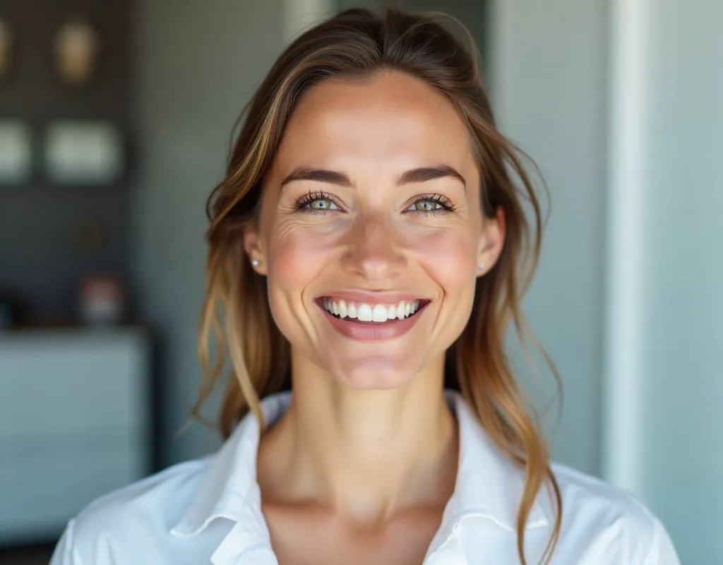 Sorriso saudável após procedimento de prótese protocolo